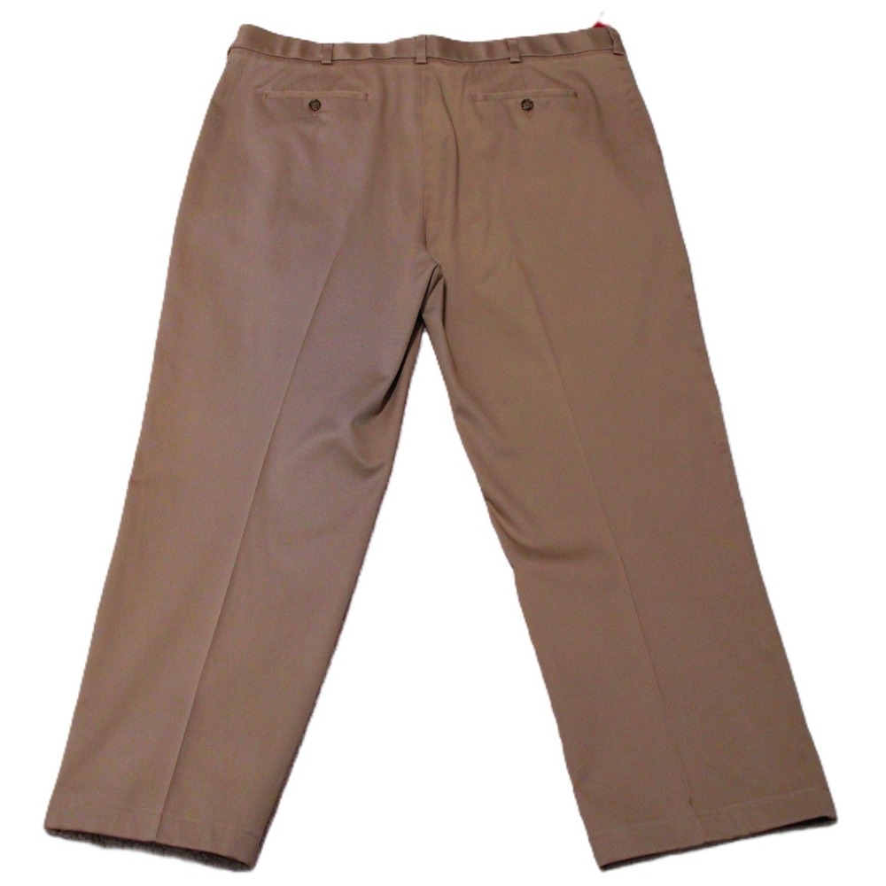 Preppy Business Casual Roundtree & Yorke Travel Smart Pants Khaki Men's 42x32 - Picture 3 of 6